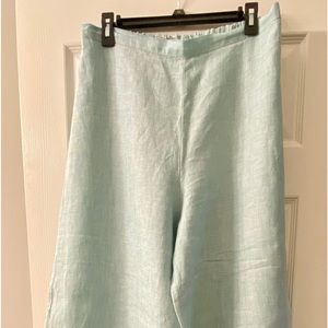 Bryn Walker Green Linen Pull On Pants, Size L